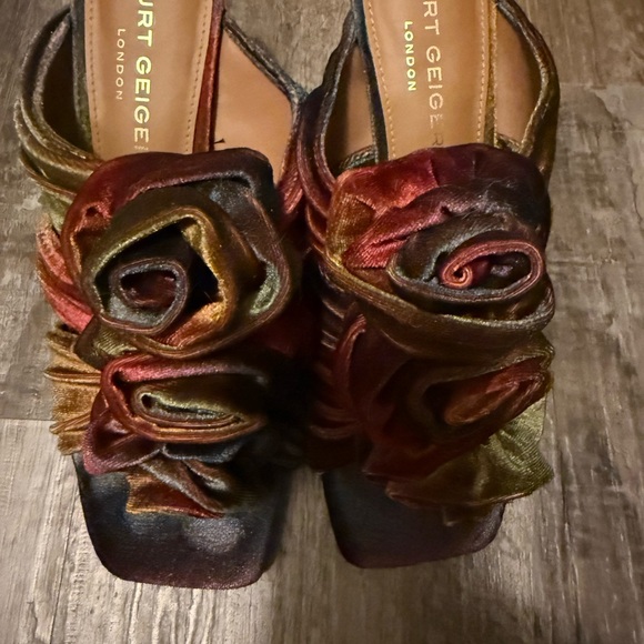 Kurt Geiger Shoes - Kurt Geiger Multicolor Satin Floral Rosette Mule Heels